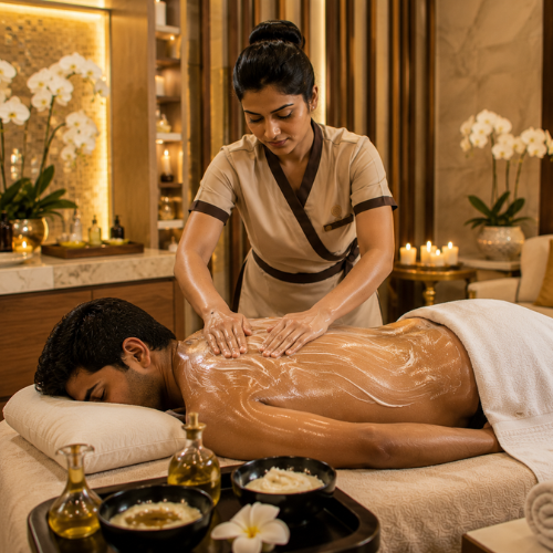 Scrub With Oil Cream Full Body Massage